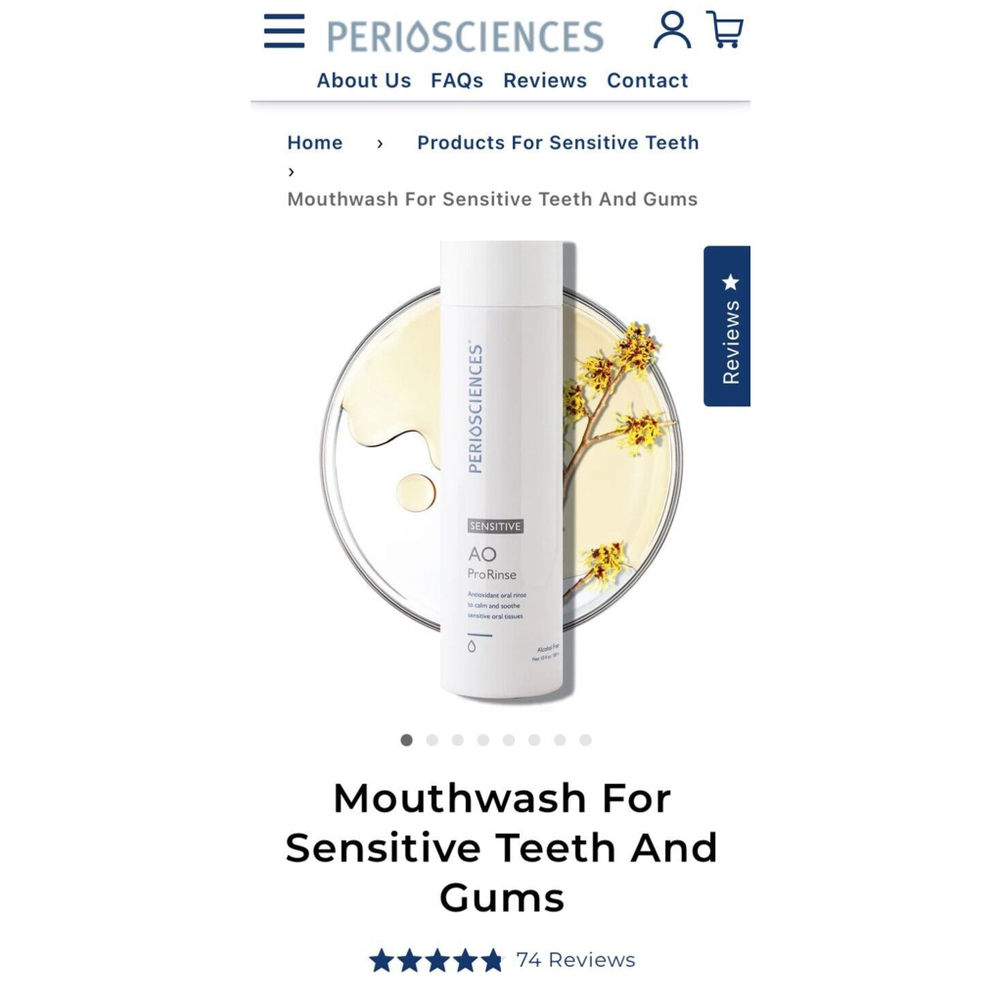 Periosciences AO ProRinse Hydrating Mouthwash with Antioxidants – Oral Rinse